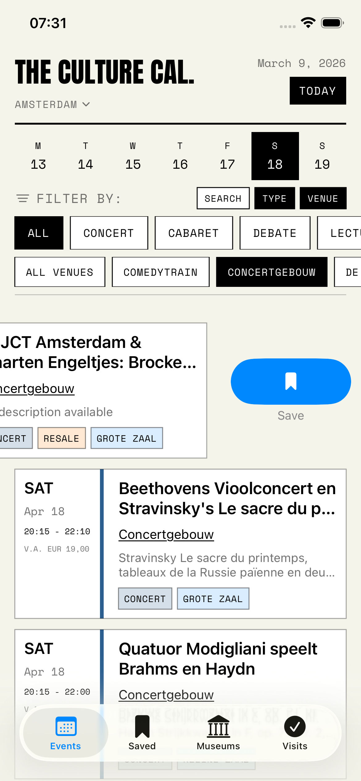 Discover — Events List