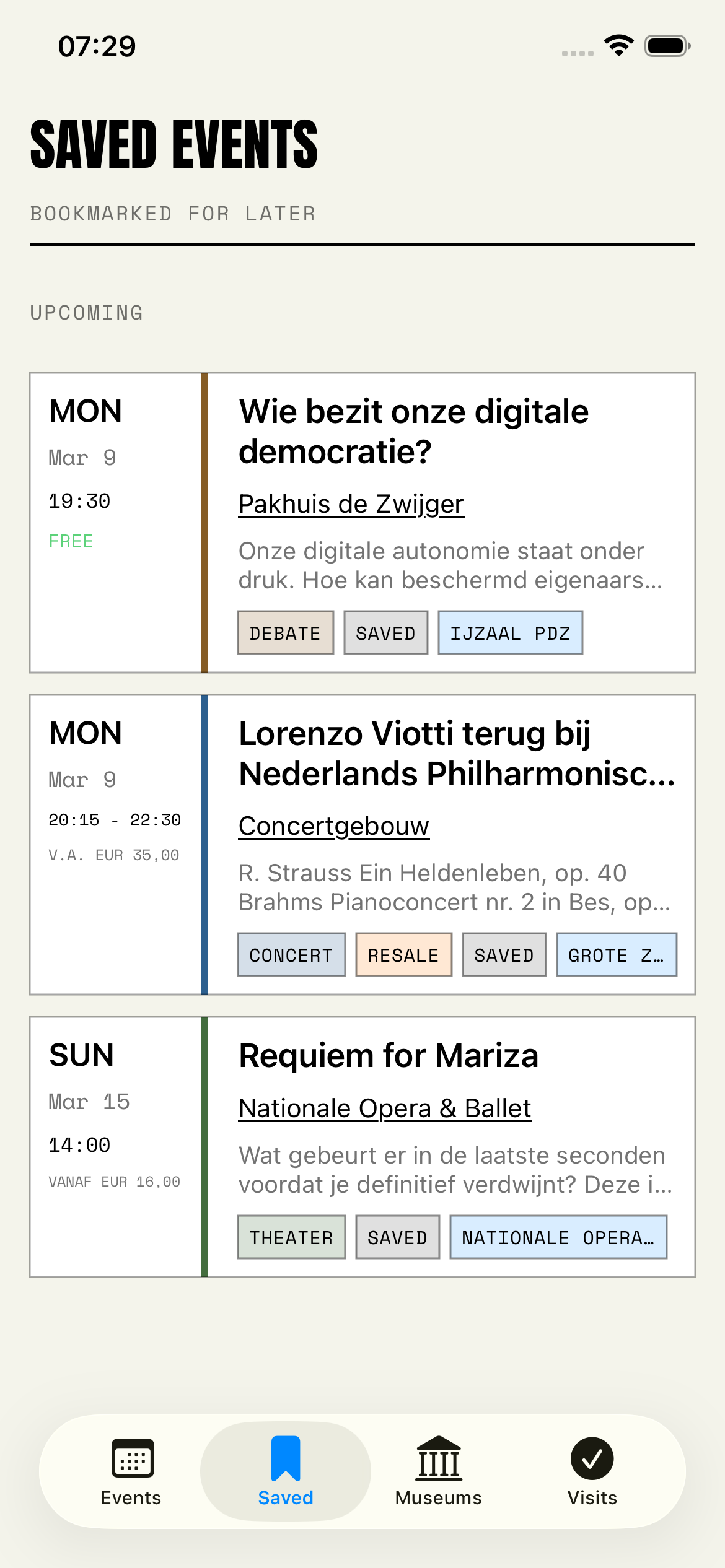 Save — Saved Events